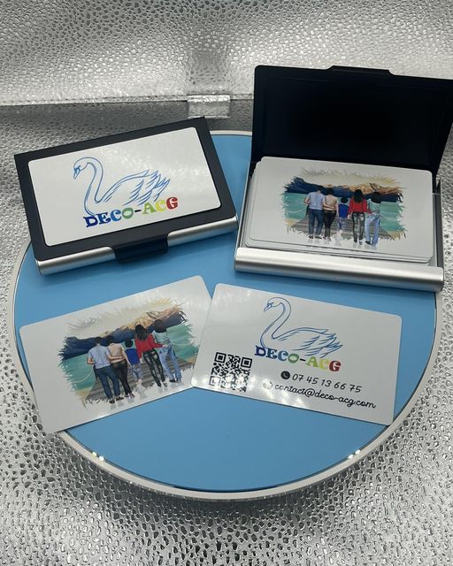 Porte carte et 20 cartes métalliques- A partir de 20€